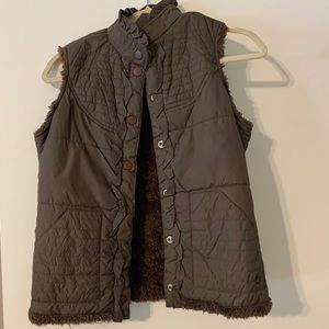 Brown lined vest